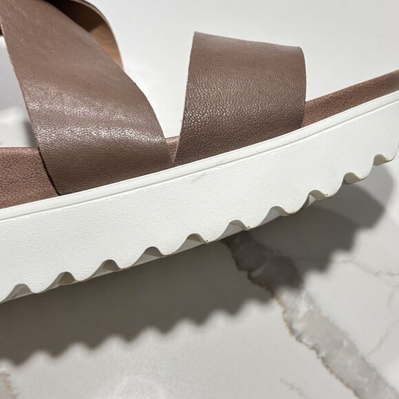 Steven By Steve Madden Keanna Cross Straps Taupe Platform Wedge Sandals Size 10 - Picture 11 of 15